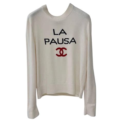 la pausa chanel pullover|chanel sweatshirt pullovers.